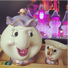 Load image into Gallery viewer, Cartoon Beauty And The Beast Teapot Mug Mrs Potts Chip Tea Pot Cup Cogsworth Ceramics One Set Lovely Cute Creative Xmas Gift