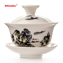 Load image into Gallery viewer, China Hand Painted Tea Set,Dehua High quality white porcelain gaiwan tea porcelain pot set for travel Beautiful and easy kettle
