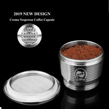 Load image into Gallery viewer, Refillable Upgrade Square Hole Nespresso Stainless Steel Empty Capsule Crema Reusable Coffee Filter Cup Reusable Cafe Dripper