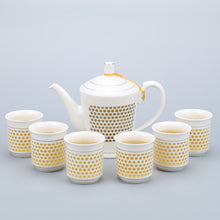 Load image into Gallery viewer, YeFine Chinese Kung Fu Tea Set Porcelain Hollow Out Creative Design Ceramic Teapot With 6 Tea Cups Travel Drinkware Luxury Gift