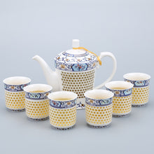 Load image into Gallery viewer, YeFine Chinese Kung Fu Tea Set Porcelain Hollow Out Creative Design Ceramic Teapot With 6 Tea Cups Travel Drinkware Luxury Gift