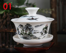 Load image into Gallery viewer, China Hand Painted Tea Set,Dehua High quality white porcelain gaiwan tea porcelain pot set for travel Beautiful and easy kettle